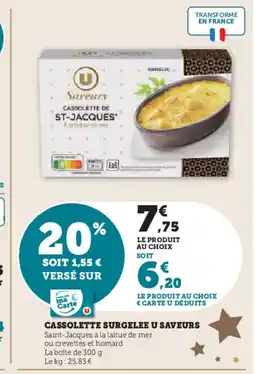 Hyper U Cassolette surgelee u saveurs offre