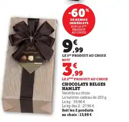 Hyper U HAMLET Chocolats belges offre