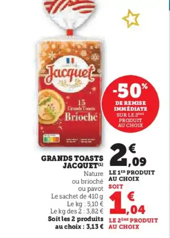 Hyper U JACQUET Grands toasts offre