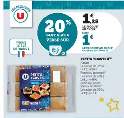 Hyper U Petits toasts u offre