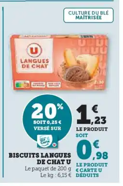 Hyper U Biscuits langues de chat u offre