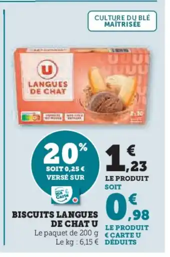 Hyper U Biscuits langues de chat u offre