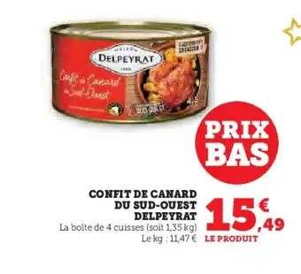 Hyper U DELPEYRAT Confit de canard du sud-ouest offre