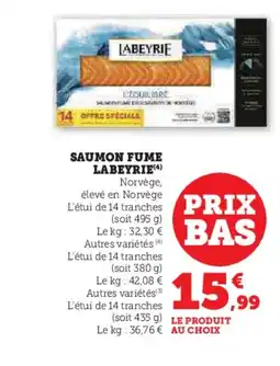 Hyper U LABEYRIE Saumon fume offre