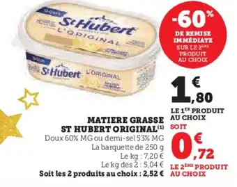 Hyper U Matiere grasse st hubert original offre