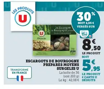 Hyper U Escargots de bourgogne prepares moyens surgeles u offre