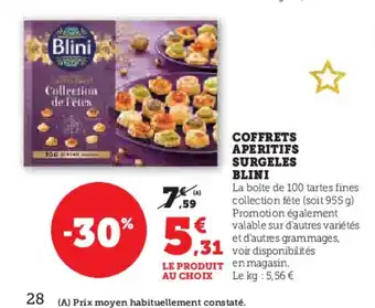 Hyper U BLINI Coffrets aperitifs surgeles offre