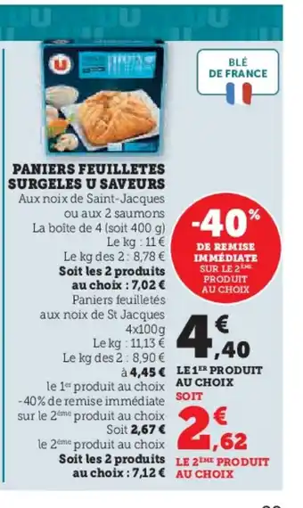 Hyper U Paniers feuilletes surgeles u saveurs offre