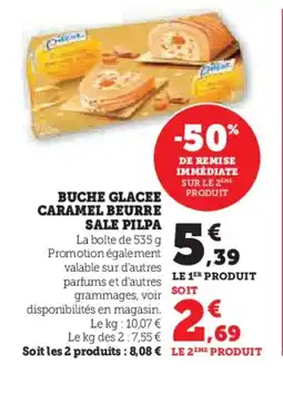 Hyper U PILPA Buche glacee caramel beurre sale offre