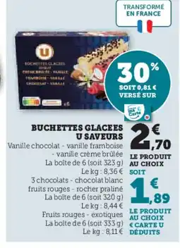 Hyper U Buchettes glacees u saveurs offre