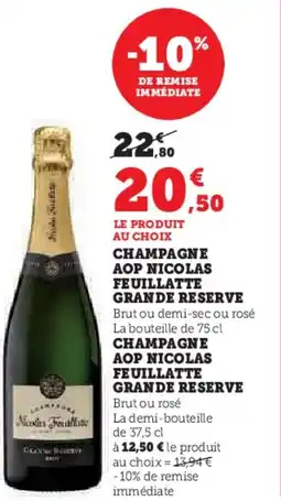 Hyper U Champagne aop nicolas feuillatte grande reserve offre
