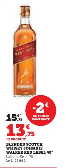 Hyper U RED LABEL 40° Blended scotch whisky johnnie walker offre