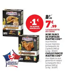 Hyper U MAITRE COQ Mini farci de pintade offre