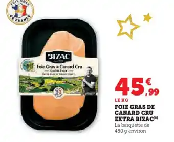 Hyper U BIZAC Foie gras de canard cru extra offre