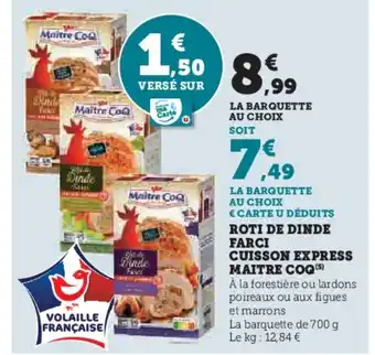 Hyper U MAITRE COQ Roti de dinde farci cuisson express offre