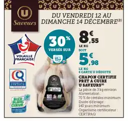 Hyper U Chapon certifie pret a cuire u saveurs offre