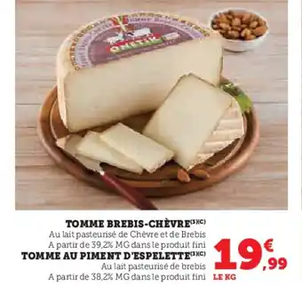 Hyper U Tomme brebis-chèvre offre