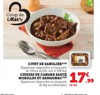 Hyper U Civet de sanglier offre