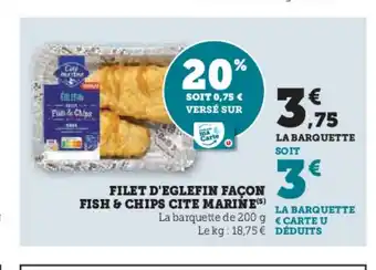 Hyper U Filet d'eglefin façon fish & chips cite marine offre