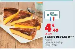 Hyper U 4 parts de flan u offre