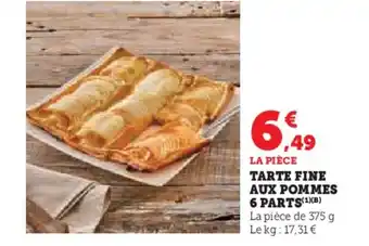 Hyper U Tarte fine aux pommes 6 parts offre