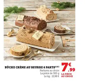 Hyper U Bûche crème au beurre 6 parts offre