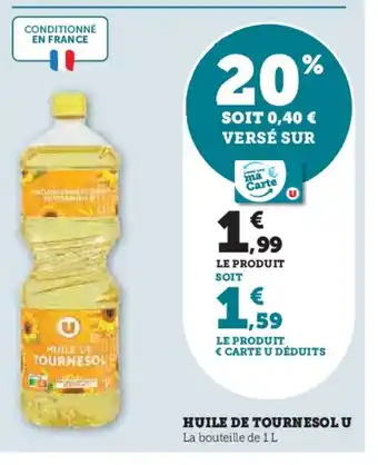 Hyper U Huile de tournesol u offre