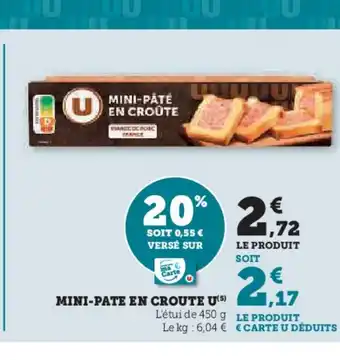Hyper U Mini-pate en croute u offre