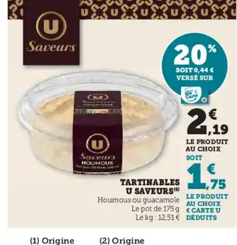 Hyper U Tartinables u saveurs offre