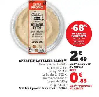 Hyper U L'ATELIER BLINI Aperitif offre