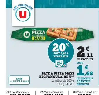 Hyper U Pate a pizza maxi rectangulaire u offre