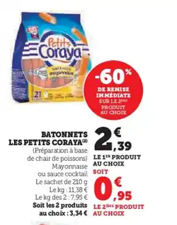 Hyper U LES PETITS CORAYA Batonnets offre