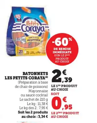 Hyper U LES PETITS CORAYA Batonnets offre