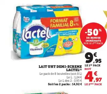 Hyper U LACTEL Lait uht demi-ecreme offre