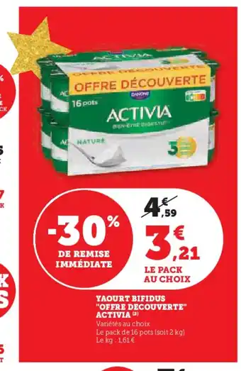 Hyper U ACTIVIA Yaourt bifidus offre decouverte offre
