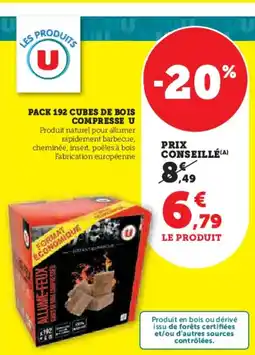 Hyper U Pack 192 cubes de bois compresse u offre