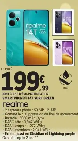E.Leclerc REALME Smartphone 14t surf green offre