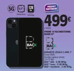 E.Leclerc Espace Culturel BACK Iphone 14 reconditionne grade B offre