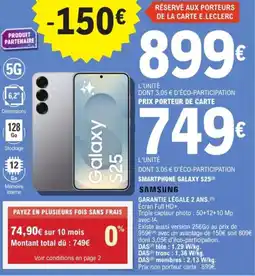 E.Leclerc Espace Culturel SAMSUNG Smartphone galaxy s25 offre