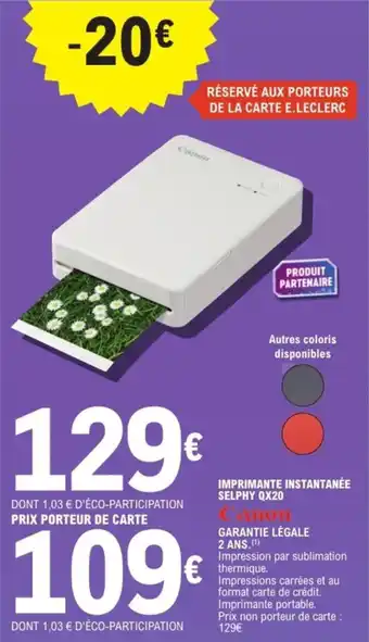 CANON Imprimante instantanée selphy qx20
