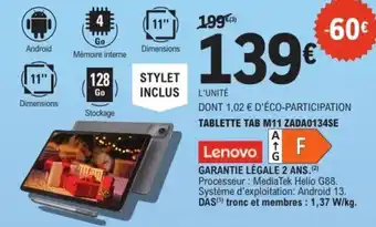 E.Leclerc Espace Culturel LENOVO Tablette tab m11 zada0134se offre
