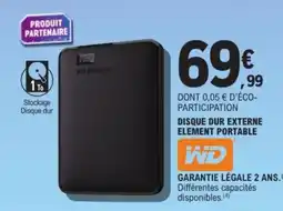 E.Leclerc Espace Culturel WD Disque dur externe element portable offre