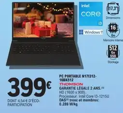 E.Leclerc Espace Culturel THOMSON Pc portable n171312- 16bk512 offre