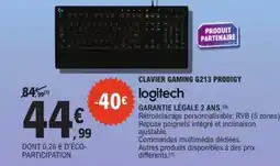 E.Leclerc Espace Culturel LOGITECH Clavier gaming g213 prodigy offre