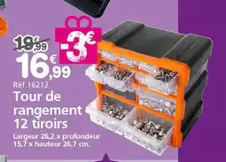 Provence Outillage Tour de rangement 12 tiroirs offre