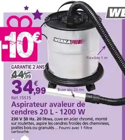 Provence Outillage WERKA PROD Aspirateur avaleur de cendres - 1200 W offre