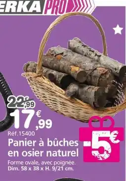 Provence Outillage WERKA PROD Panier à bûches en osier naturel offre