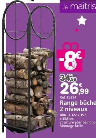 Provence Outillage Range bûches 2 niveaux offre