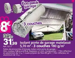 Provence Outillage Isolant porte de garage matelassé 5,70 m² - 3 couches 180 g/m² offre