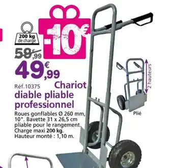 Provence Outillage Chariot diable pliable professionnel offre